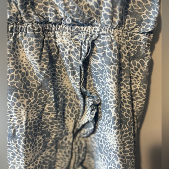 J Crew Mercantile Womens Blue Floral Chambray Ruffle Faux Wrap Dress SZ Medium. - Picture 2 of 9